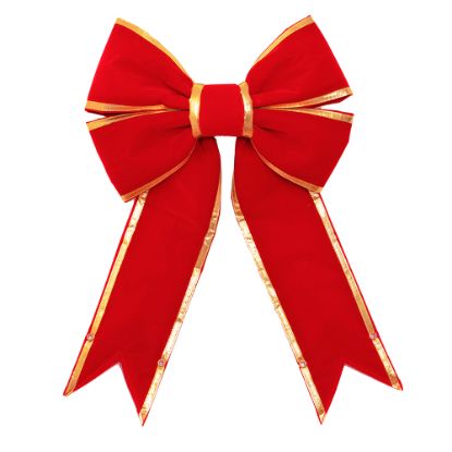 Picture of 18" Red Bow with Gold Trim 