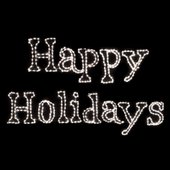 Picture of Sign LED Happy Holidays Pure White 18'