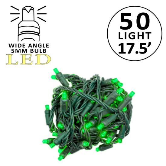 Picture of 5MM 50L 4" Spacing LED Green Gr Cord