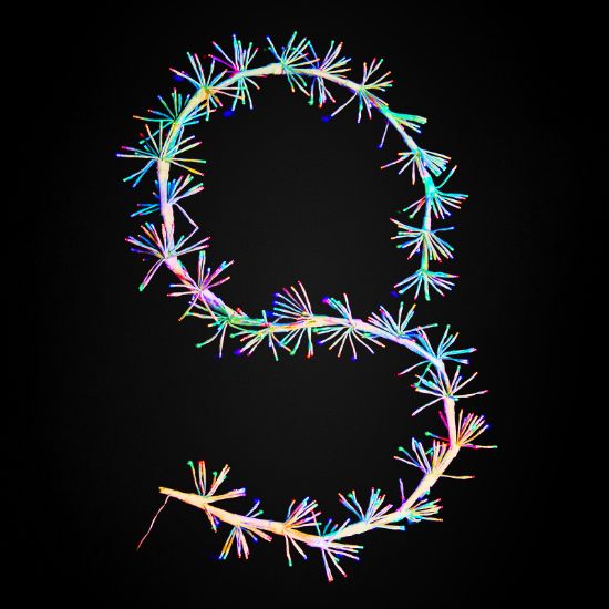 Picture of 9' LED Sparkler Garland, Multi/White tape On Sale! Was $95