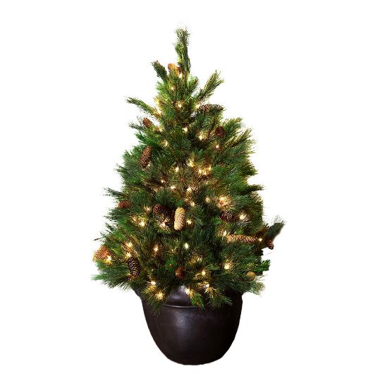 Picture of Mixed Noble LED Stake Potted Tree 48" Classic White 5MM