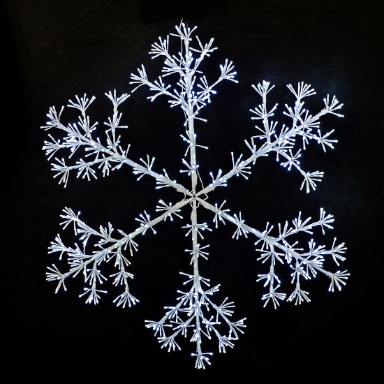 Picture of LED Sparkler Snowflake Pure White w/White Metal Frame 48"