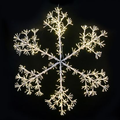 Picture of LED Sparkler Snowflake Classic White w/White Metal Frame 48"