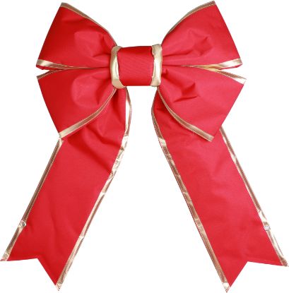 Picture of 18" Red Canvas Bow with Gold Trim