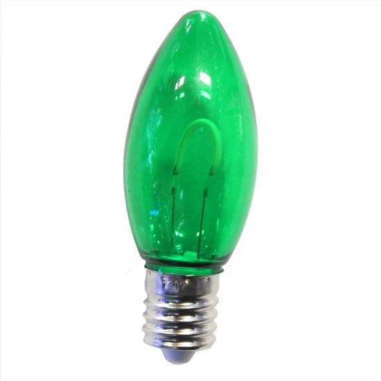 Picture of C9 LED U Filament Clear Bulbs Green Transparent - Pack of 25