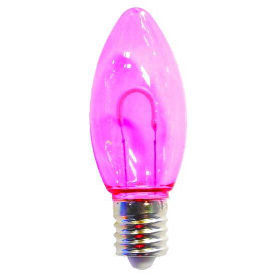 Picture of C9 LED U Filament Clear Bulbs Pink Transparent - Pack of 25