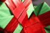 Picture of Nylon Green Gift Boxes Set of 3 Stacking with 1 Red Mylar Bow