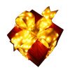 Picture of 18" Nylon Red Gift Box w/Gold Lighted Bow