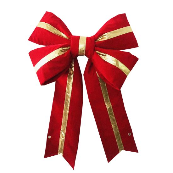 Picture of 24" Red Bow w/Gold Center Stripe