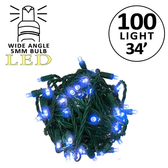 Picture of 5MM 100L Utility Grade 4" Spacing LED Blue Gr Cord