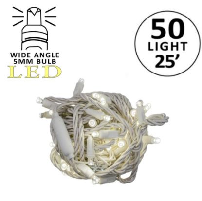 Picture of 5MM 50L Utility Grade 6" Spacing LED - Pure White w/White Cord