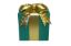 Picture of 18" 3D Nylon Gift Box - Green w/Mylar Gold Bow