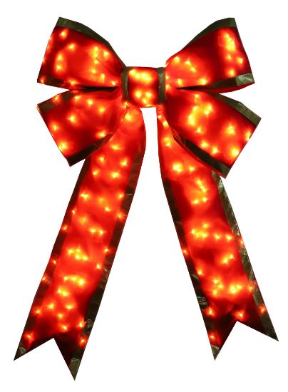 Picture of 18" Red Nylon Bow with WW LED Lighting